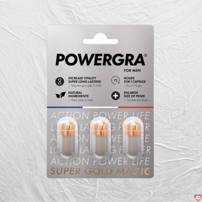 Powergra For Men Vỉ 3 Viên Tăng Kích Thước Kéo Dài Thời Gian Hiệu Quả 