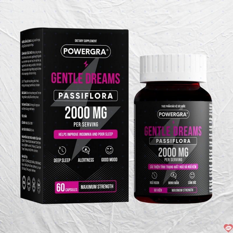 Powegra Gentle Dreams 60 viên giúp ngủ sâu thư giãn tăng năng lượng 