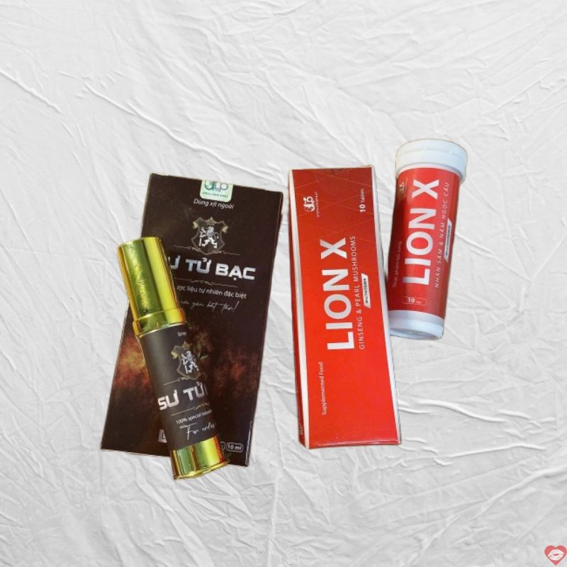 Combo Xịt Kéo Dài Lion X & Viên Ngậm Sư Tử Bạc Tăng Khoái Cảm 