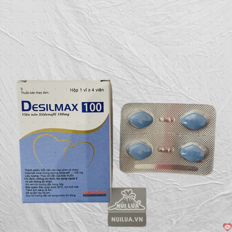 Desilmax 100mg cường dương mạnh mẽ hộp 4 viên hiệu quả nhanh 