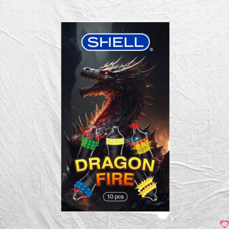 Bao cao su gai Shell Dragon Fire hộp 10 chiếc bảo vệ cực tốt 