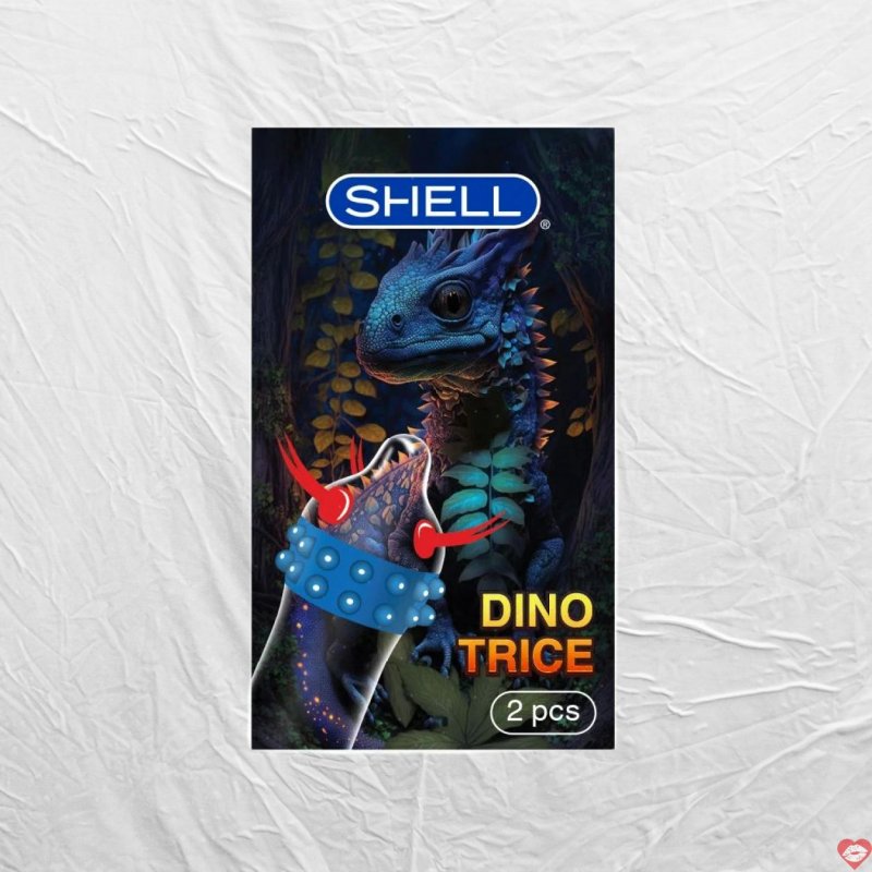 Bao Cao Su Shell Dino Trice 2 Vòng Bi Tăng Khoái Cảm Siêu Mỏng 