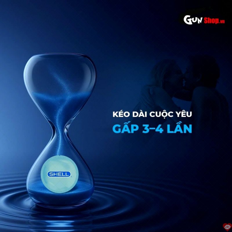 Bao cao su Shell Cool Prolong siêu mỏng mát lạnh kéo dài thời gian 10 cái 