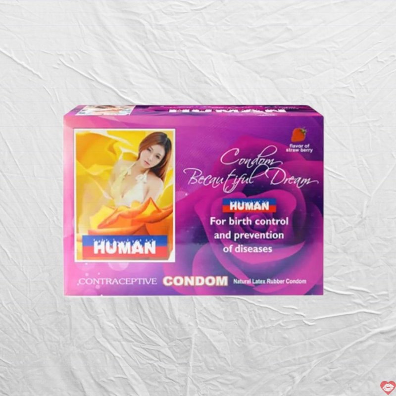 Bao cao su Human hương dâu thơm mát hộp 120 cái giá tốt 