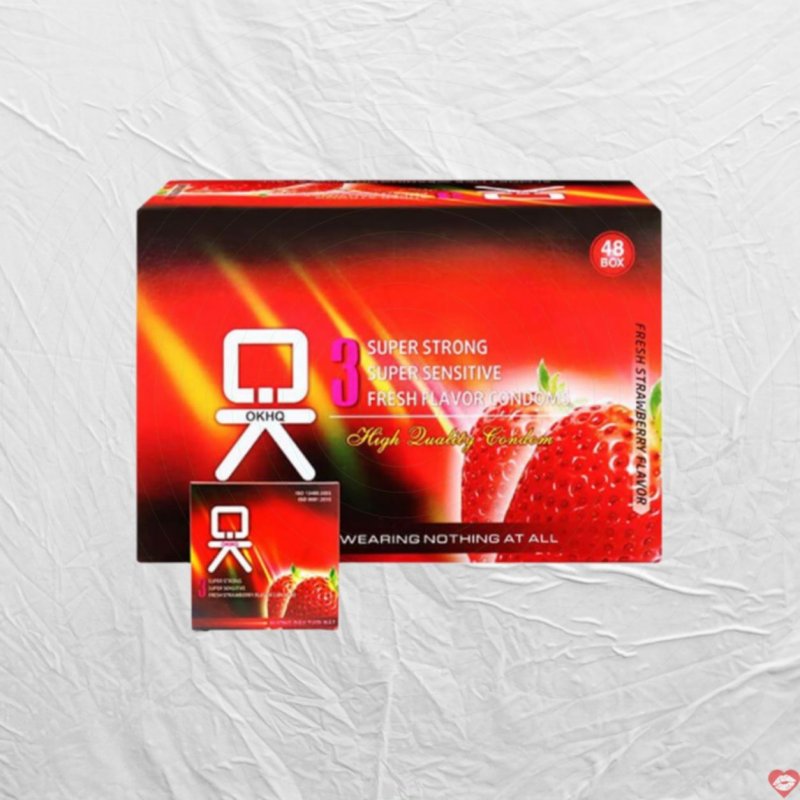 Bao cao su OKHQ hương dâu 144 chiếc chất lượng giá tốt 