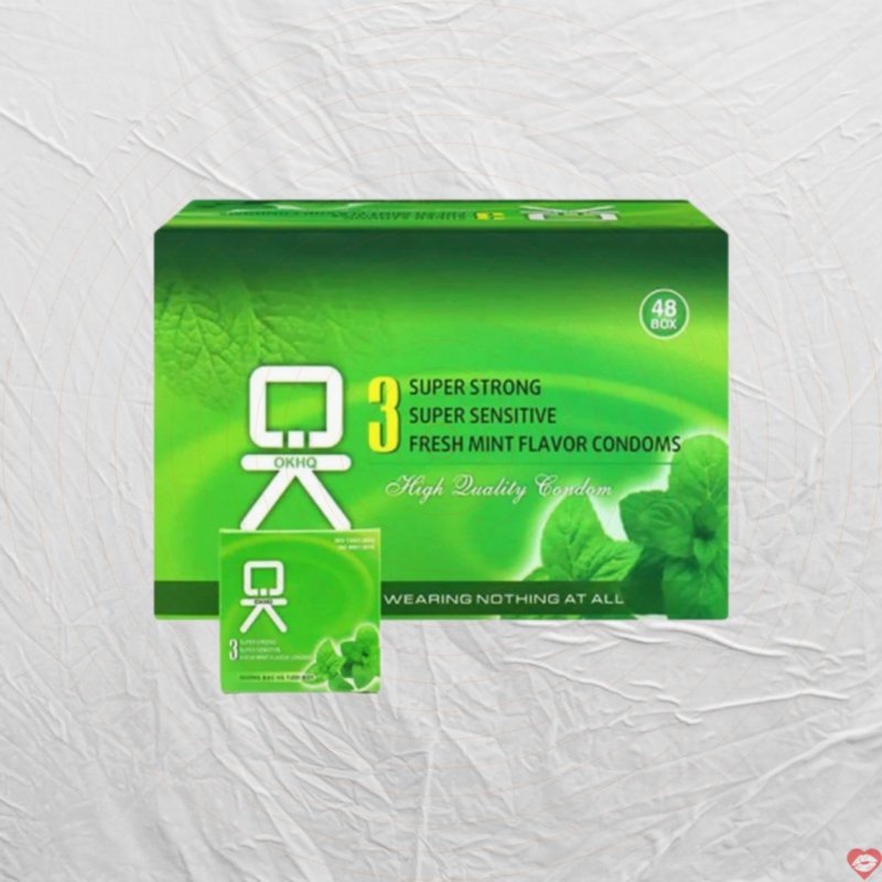 Bao cao su OKHQ bạc hà 144 cái - Giá tốt chính hãng 
