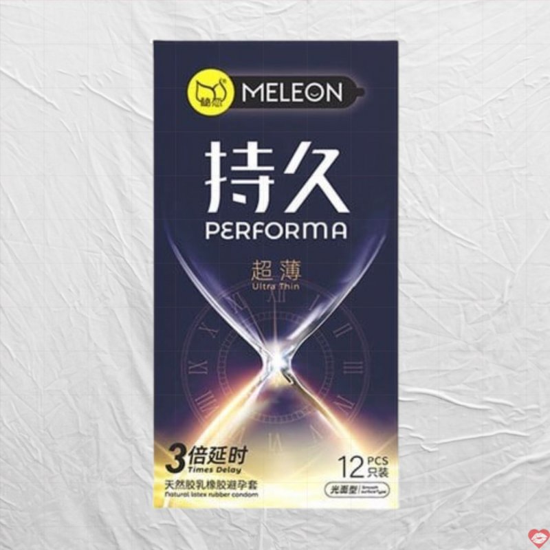 Bao cao su Meleon Performa siêu mỏng kéo dài lên đến 3 lần, hộp 12 