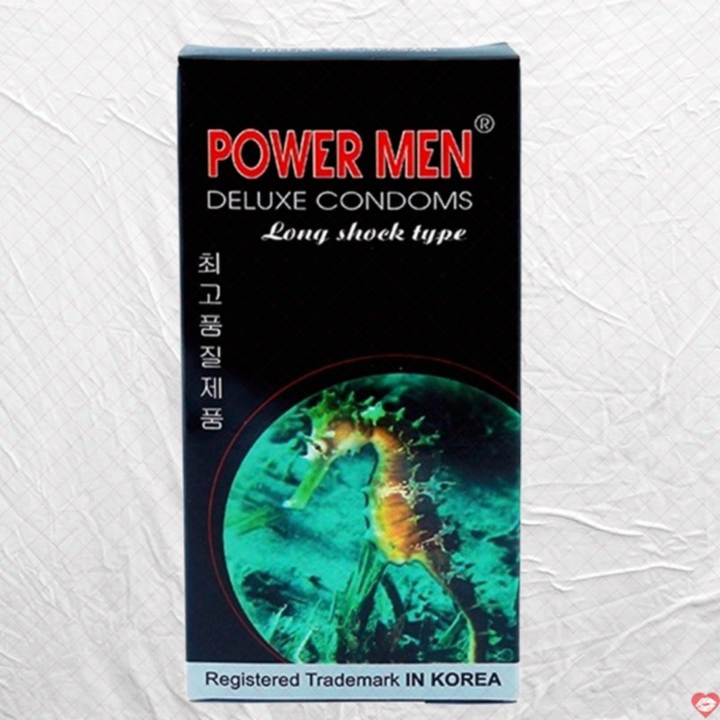 Bao cao su Powermen Cá Ngựa Đen 12s siêu mỏng tăng khoái cảm 