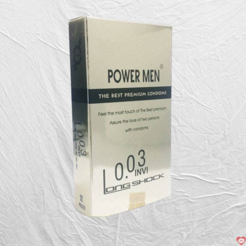 Bao cao su Power Men siêu mỏng 0.03 chống xuất tinh sớm, kéo dài 