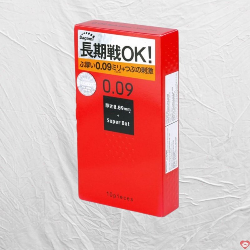 Bao cao su mỏng SAGAMI Super Dot 0.09 siêu kích thích an toàn 