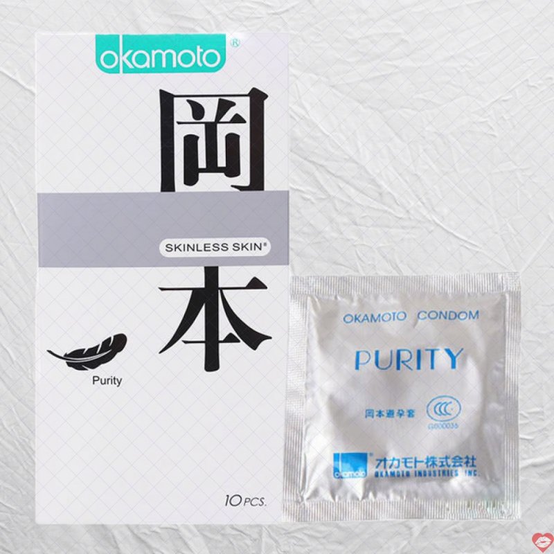 Okamoto Skinless Skin Purity 10 cái siêu mỏng an toàn 