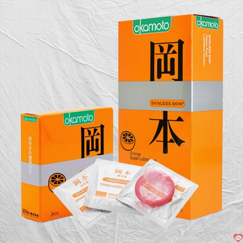 Okamoto Orange hương cam tươi hộp 10 chiếc siêu mượt, an toàn 