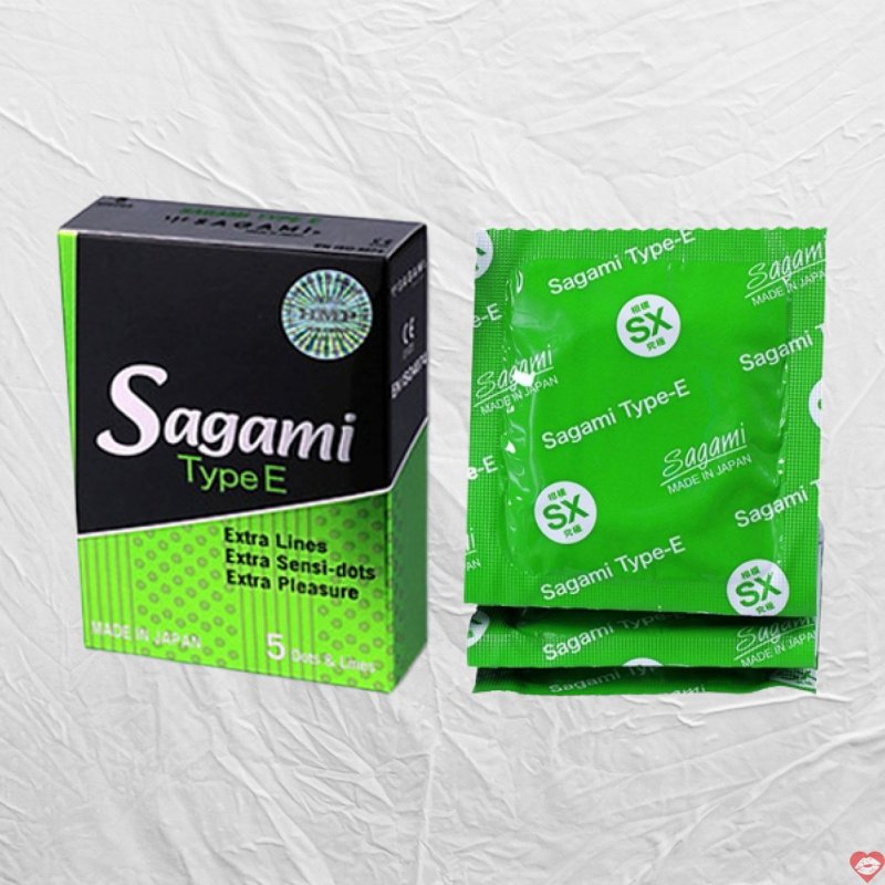 Bao cao su Sagami Type E siêu mỏng gân gai tăng khoái cảm cực đã 