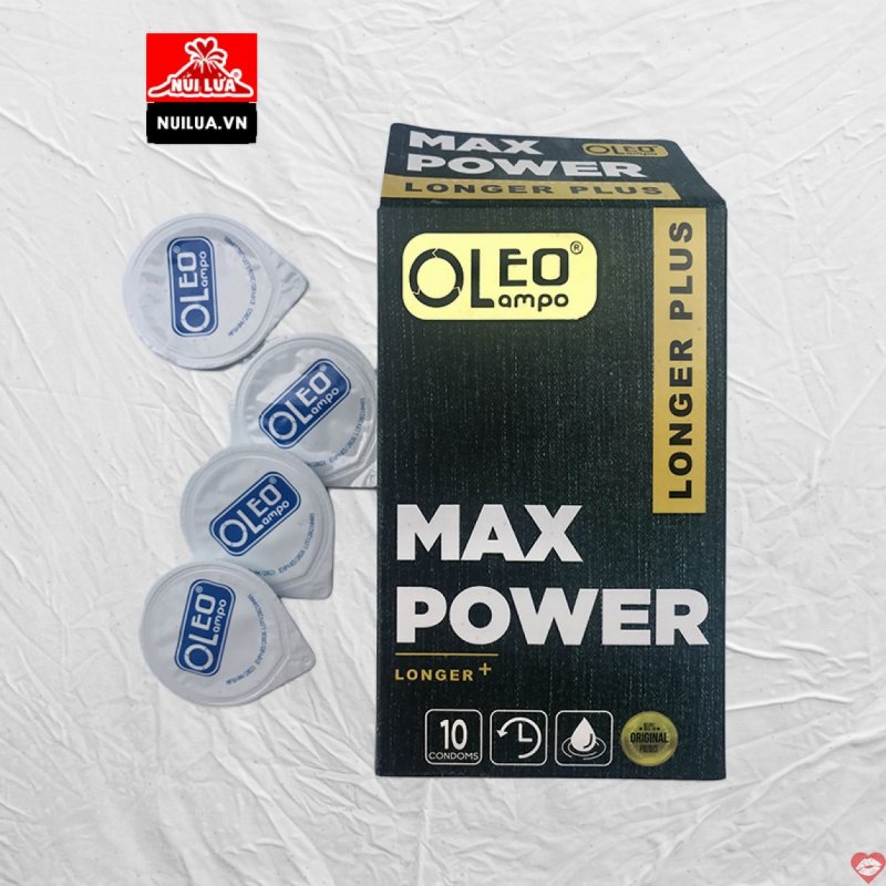 Bao cao su Oleo Lampo Max Power hộp 10 - Siêu mỏng, Bền chắc 