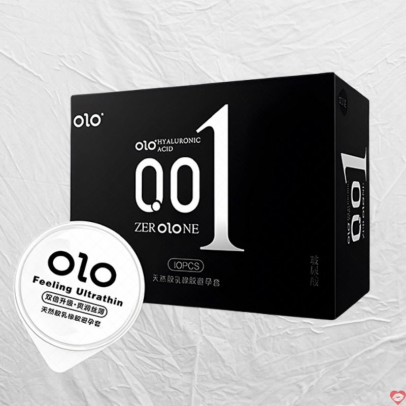 Bao cao su Olo siêu mỏng 0.01 trơn mượt hộp 10 chiếc giá tốt 