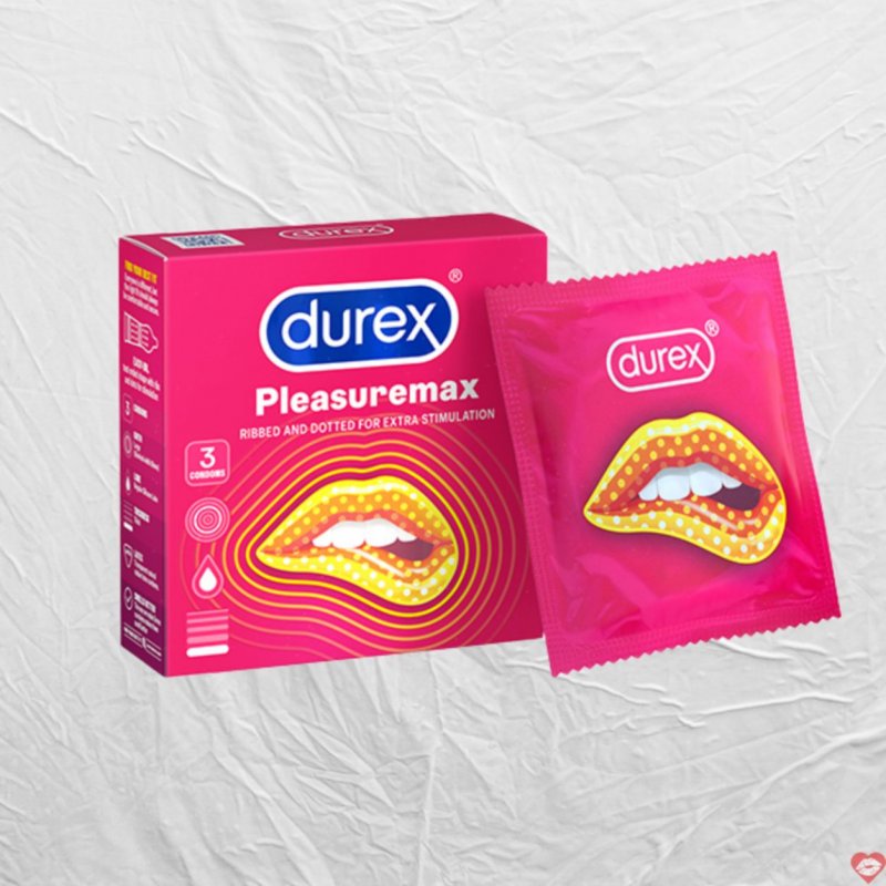 Bao cao su Durex Pleasuremax 3 chiếc tăng khoái cảm siêu bền 
