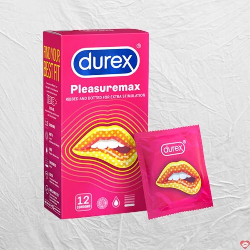 Bao cao su Durex Pleasuremax 12 cái tăng khoái cảm, an toàn 