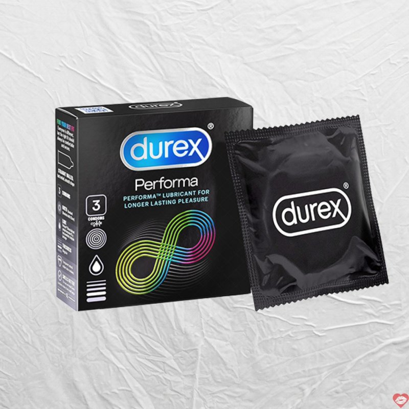 Bao cao su Durex Performa 3s tăng cường khoái cảm an toàn bền 