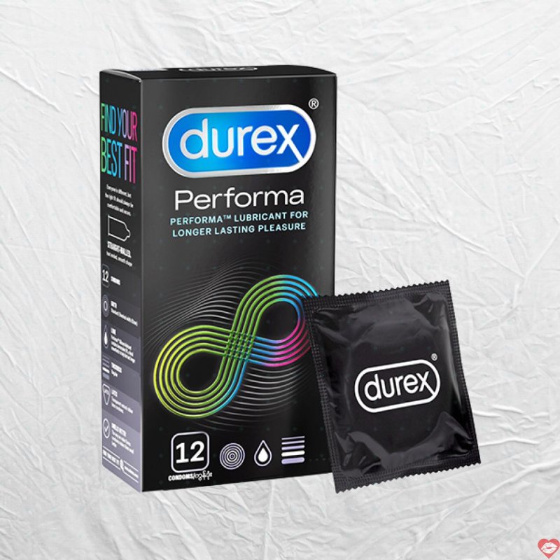 Bao cao su Durex Performa 12s kéo dài cuộc yêu tăng khoái cảm 