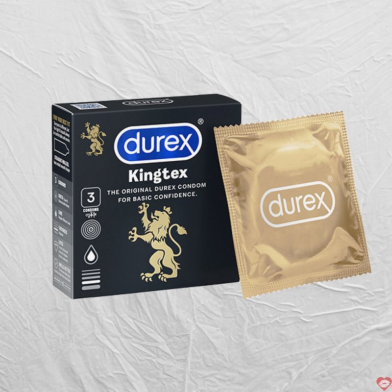 Bao cao su Durex Kingtex size nhỏ hộp 3 cái an toàn uy tín 