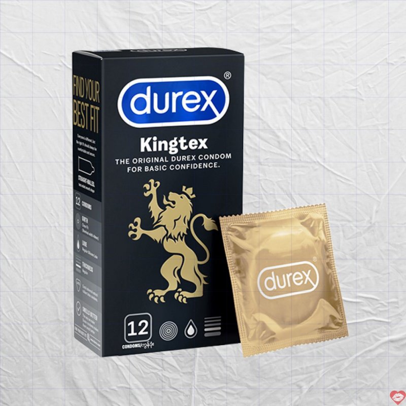 Bao cao su Durex Kingtex nhỏ gọn an toàn mềm mại hộp 12 