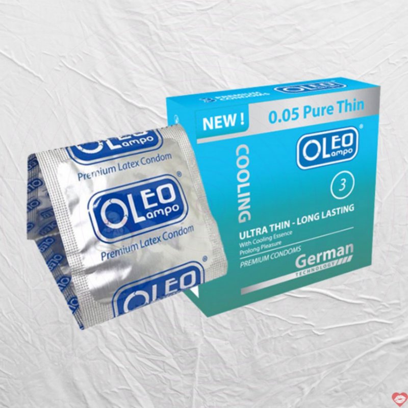 Bao cao su Oleo Lampo siêu mỏng chống xuất tinh sớm, mát lạnh 