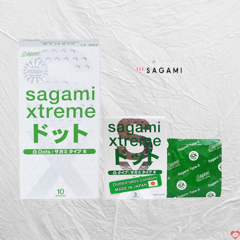 Bao Cao Su Sagami Xtreme Xanh Siêu Mỏng Cảm Giác Chân Thật 