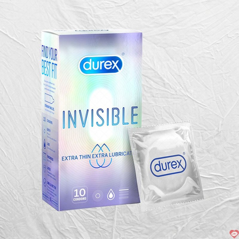 Durex Invisible mỏng nhẹ 10c gel nhiều tăng khoái cảm mua ngay 