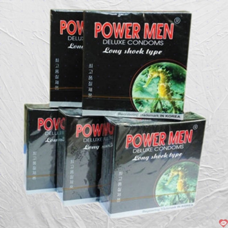 Bao cao su Powermen cá ngựa hộp 3 chiếc siêu mượt an toàn 