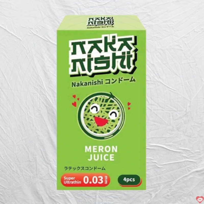 Bao cao su Nakanishi siêu mỏng 0.03mm hương dưa lưới 4 cái 
