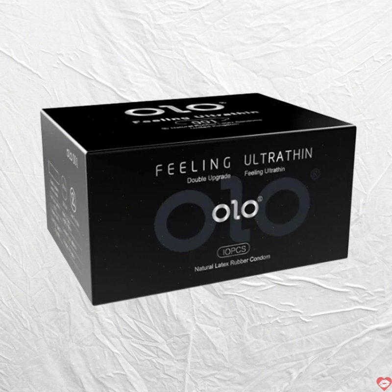 Bao Cao Su OLO 0.01 Đen Siêu Mỏng Vani Hộp 10 - Mềm Mại, Kích Thích 