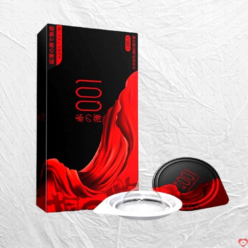 Bao cao su OLO 0.01 Đỏ Đen Siêu Mỏng - Tăng Khoái Cảm - Hộp 10 Cái 