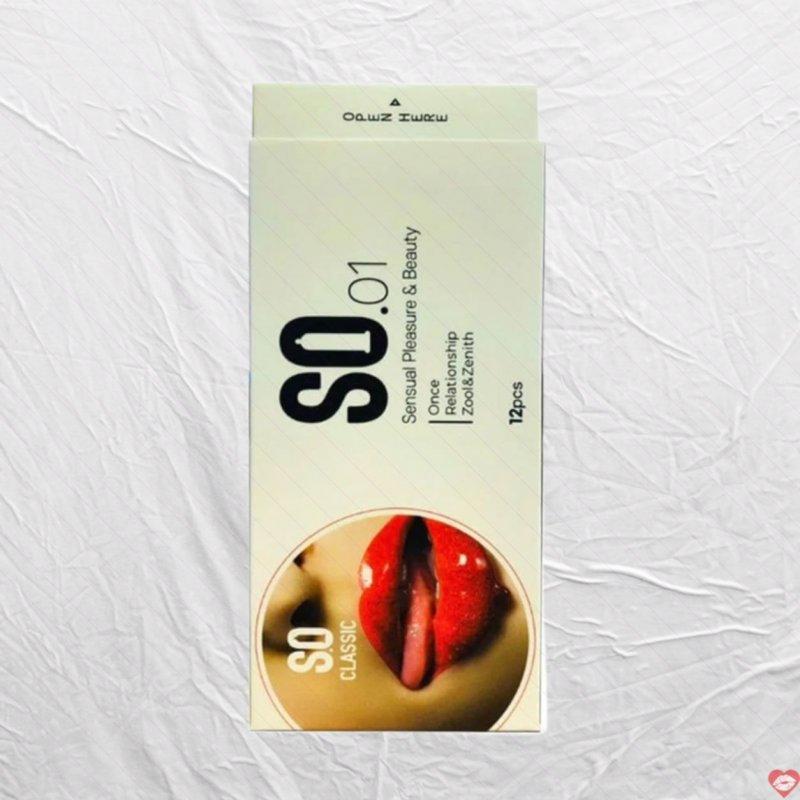 Bao cao su SO Classic mỏng siêu mềm nhiều gel bôi trơn 12 cái 
