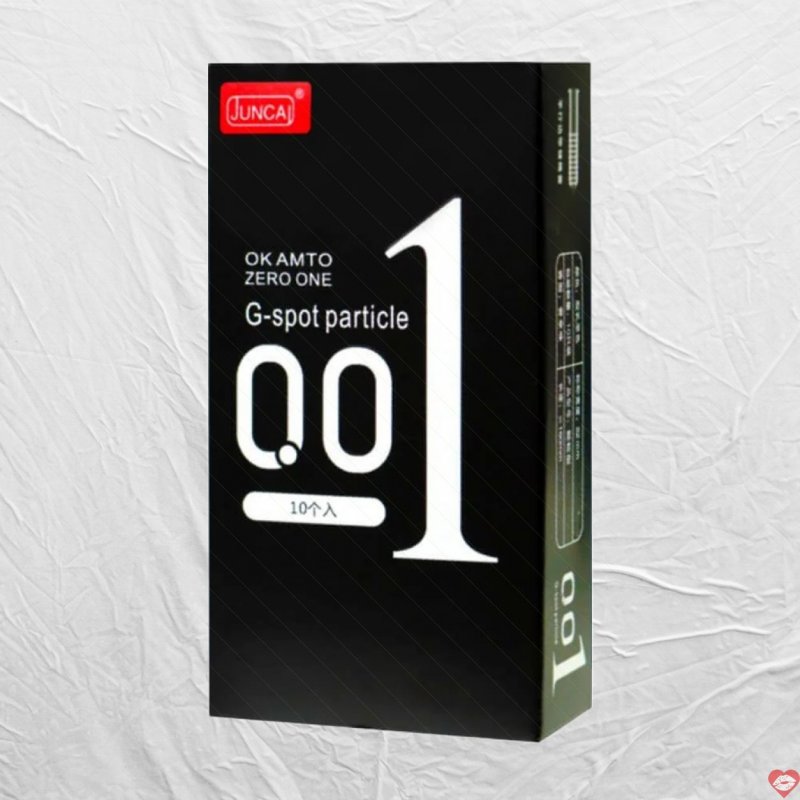 Bao cao su Juncai Okamto G-Spot Đen siêu mỏng gai li ti 10 cái 