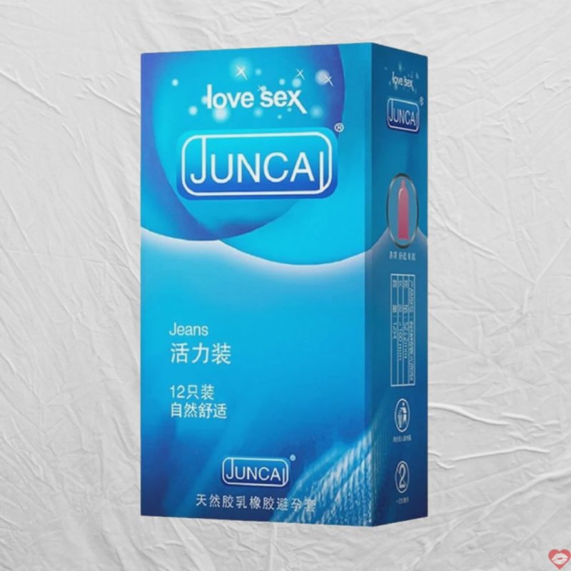 Bao cao su Juncai Jeans siêu mỏng gel bôi trơn hộp 12 cái chất lượng 