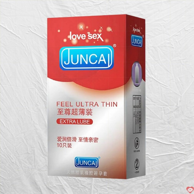 Bao Cao Su Juncai Feel Siêu Mỏng Gel Bôi Trơn Tăng Khoái Cảm Hộp 10 