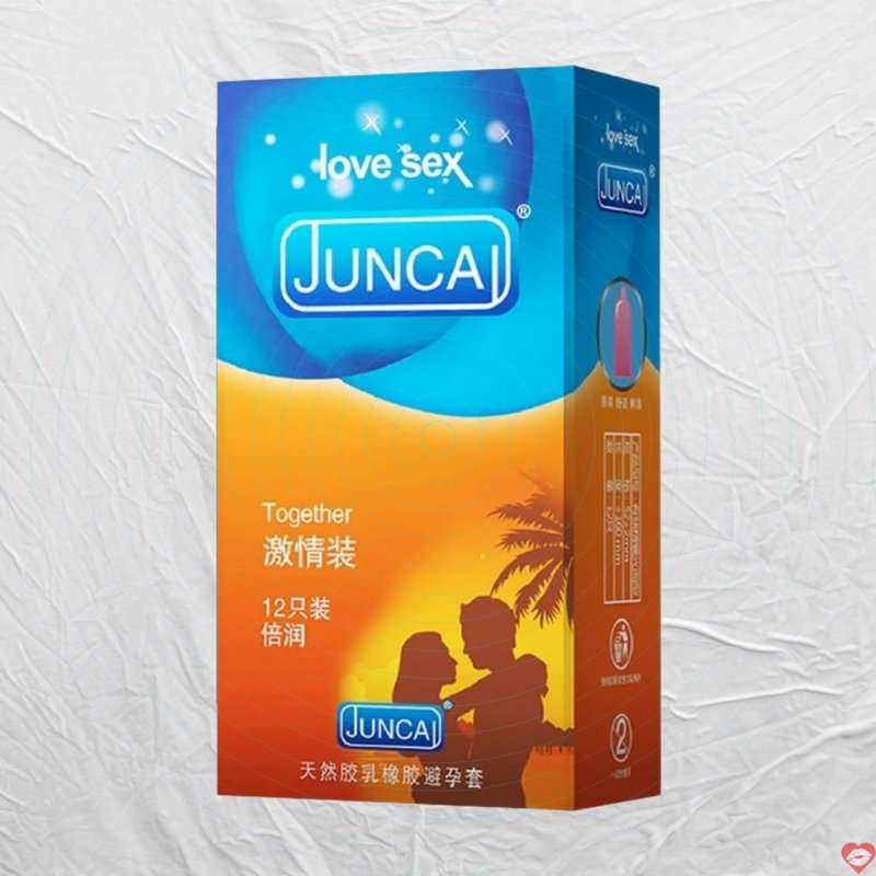Juncai Together 12 cái Bao cao su siêu mỏng tăng khoái cảm 