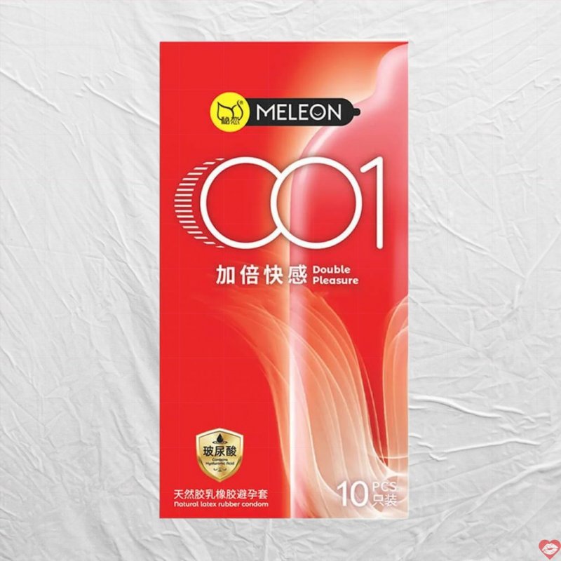 Bao cao su Meleon 001 Double Pleasure Siêu Mỏng Nhiều Gel - Hộp 10 