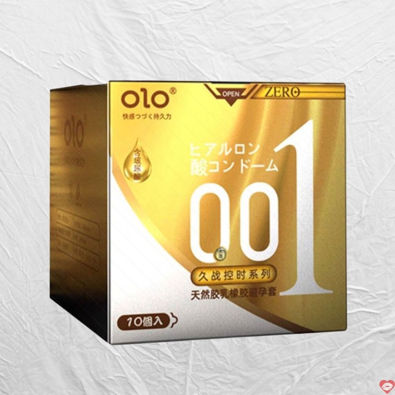Bao cao su OLO 0.01 Zero Vàng siêu mỏng gân hạt cảm giác thật 