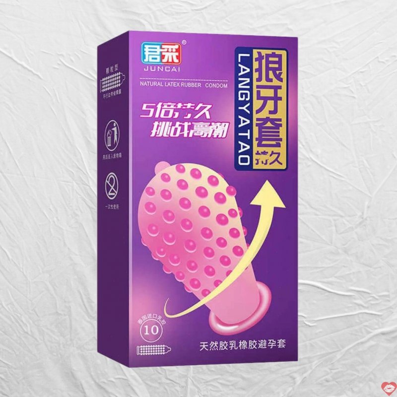 Bao cao su Juncai Langyatao hạt nổi siêu mỏng hộp 10 cái giá tốt 