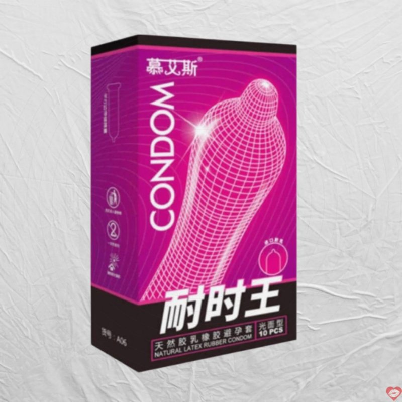 Muaisi Hồng hộp 10 bao cao su siêu mỏng gel mát lạnh 
