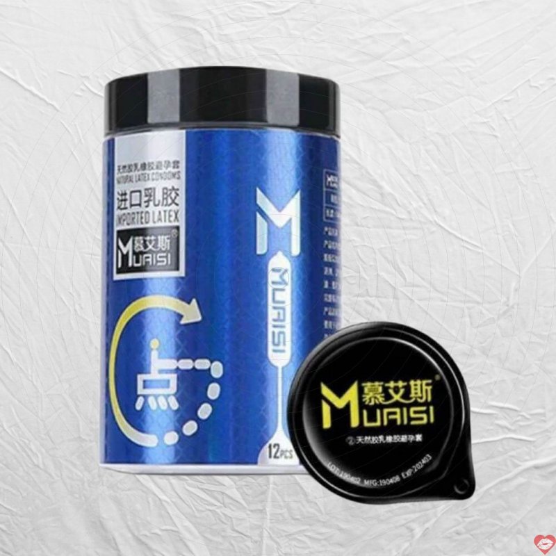 Bao cao su Muaisi Hộp 12 cái Hạt mịn Latex cao cấp Nhập khẩu 