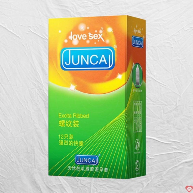 Bao cao su Juncai Excita gân sọc kích thích - Hộp 12 cái 