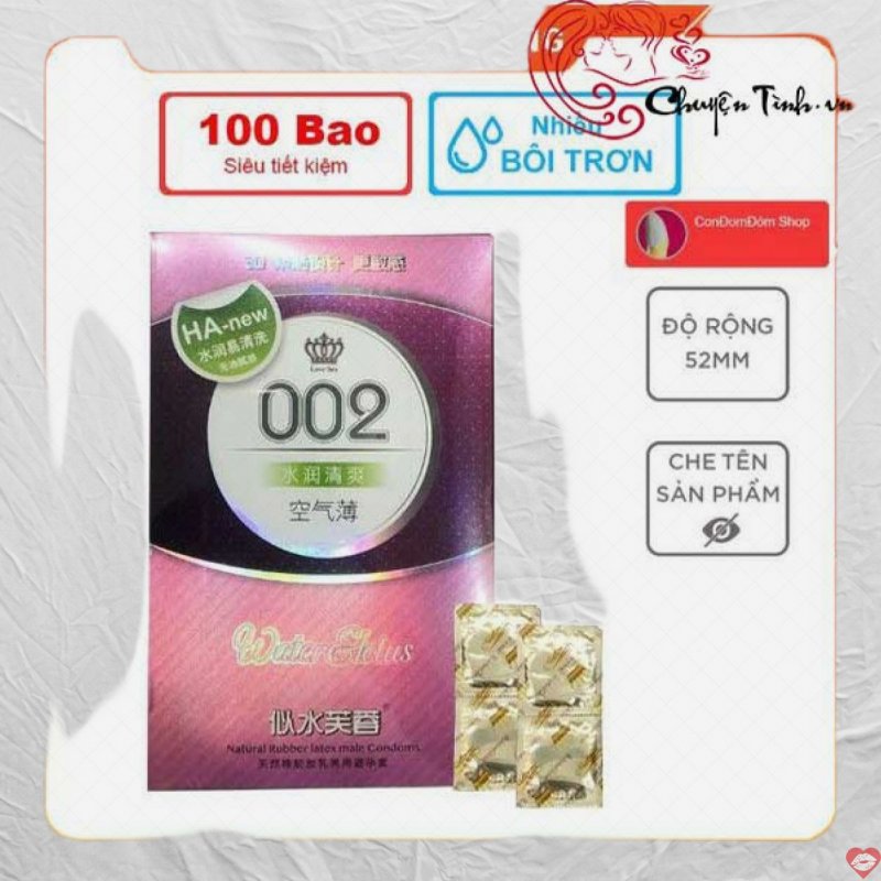 Bao cao su siêu mỏng HA 002 Water Lotus an toàn thoải mái 