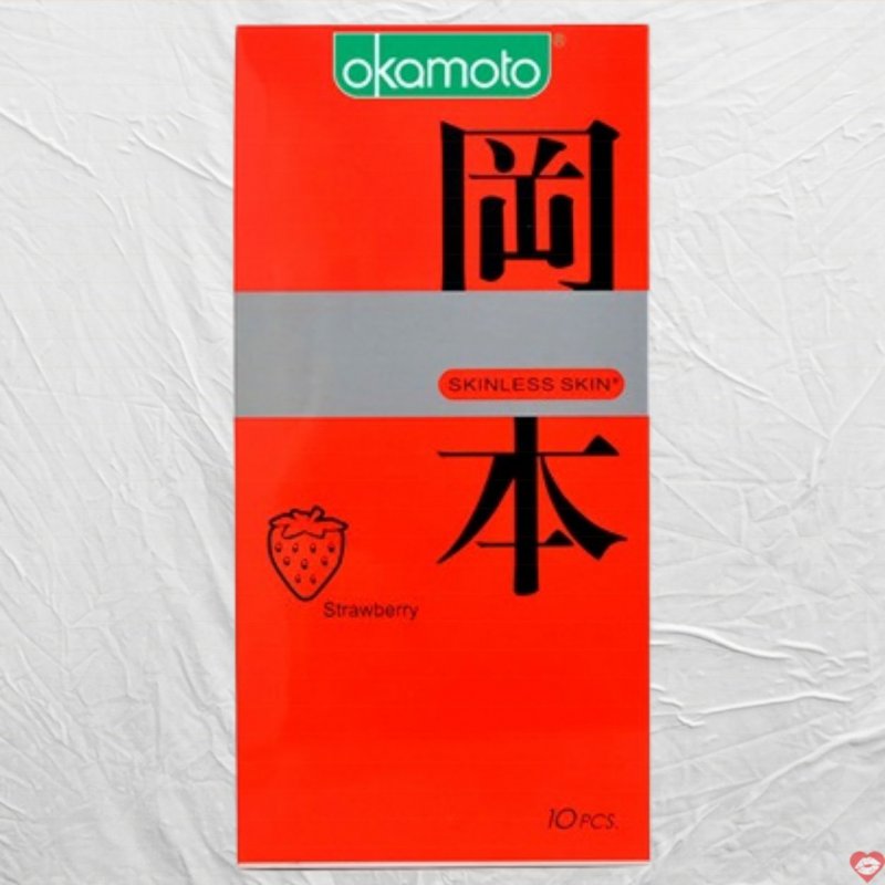Okamoto Strawberry Bao Cao Su Hương Dâu Mềm Mượt An Toàn 