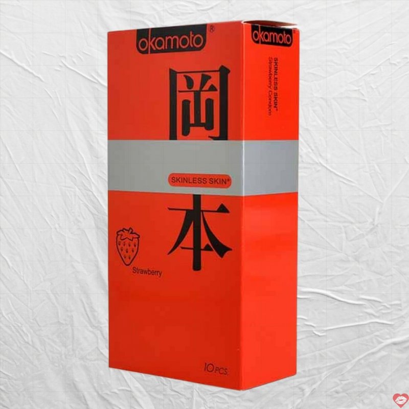 Okamoto Skinless Skin Dâu Tây Đỏ Mềm Mượt An Toàn Dịu Nhẹ 
