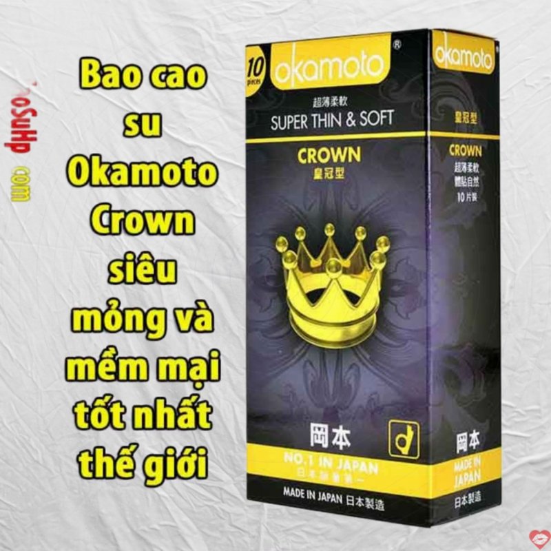 Bao cao su Okamoto Crown siêu mỏng mềm mại tốt nhất 