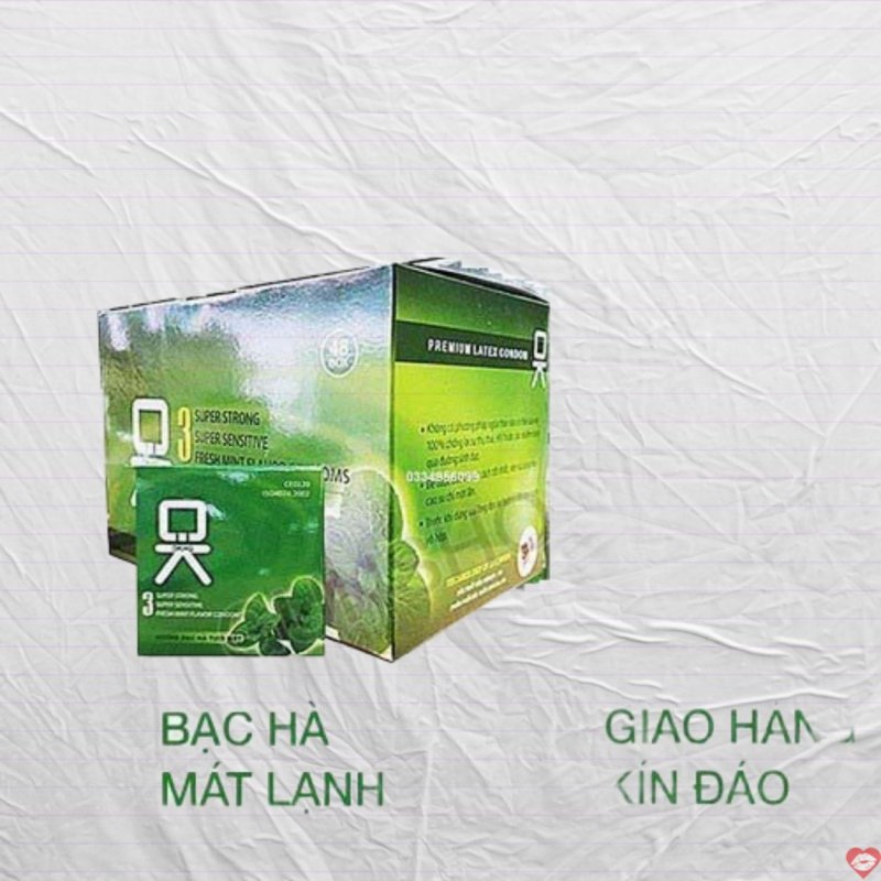 Bao cao su Ok Rocmen hương bạc hà 144c dành cho gia đình.