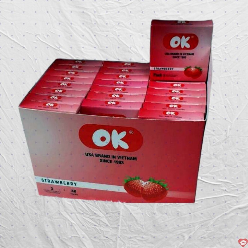 Bao cao su cao cấp dành cho gia đình Ok Strawberry hương dâu