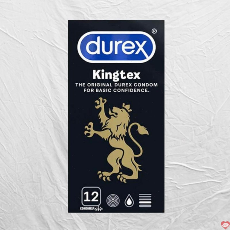 Bao cao su Durex Kingtex size 49mm ôm sát hộp 12 cái chất lượng 